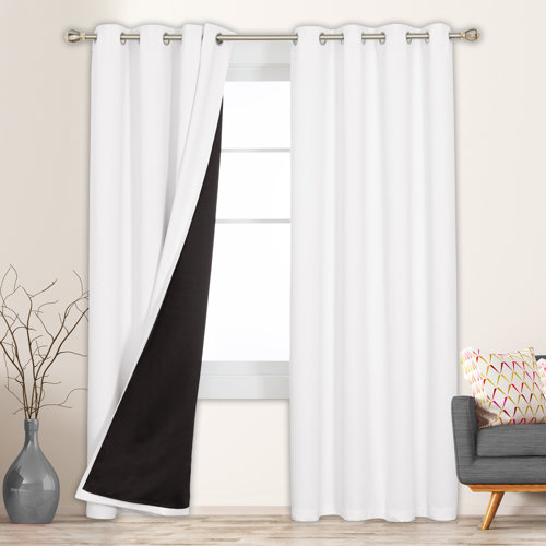 Deconovo 100 Percent Blackout with Liner Grommet Curtain Panel Pair (Set of 2)